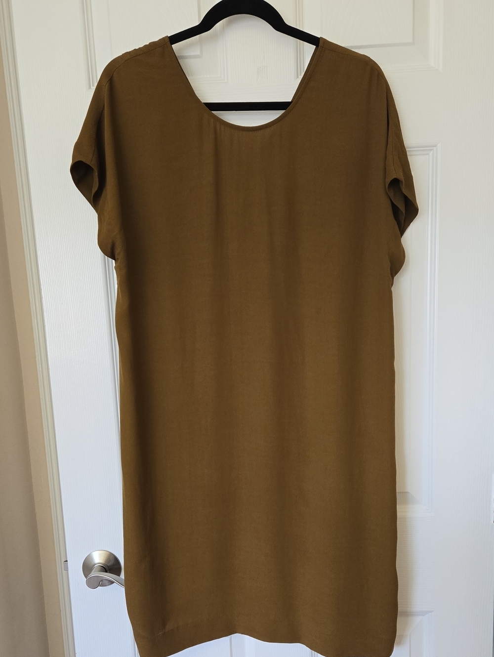 Women's Madewell Sheer Olive Brown V-Back , Tie-Back Dress Size Small